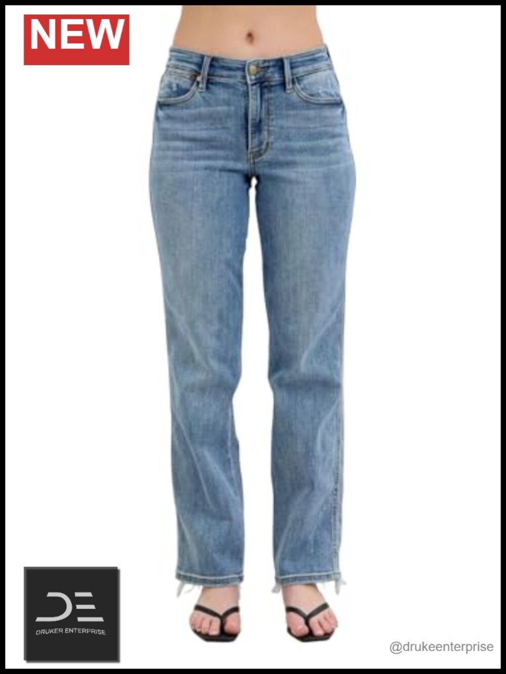 Judy Blue Mid Rise Straight Leg Jeans